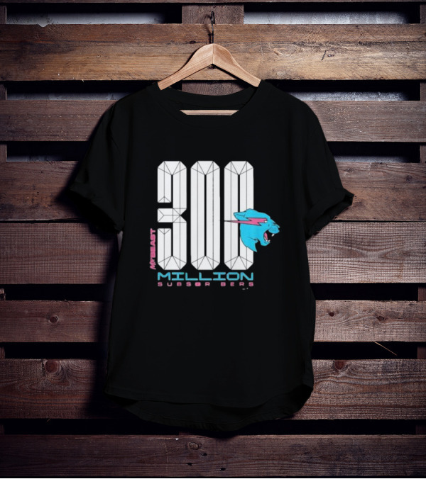 MrBeast 300 Million Subscribers Blue Panther T-Shirt