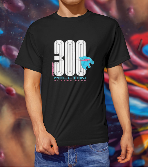 MrBeast 300 Million Subscribers Blue Panther T-Shirt