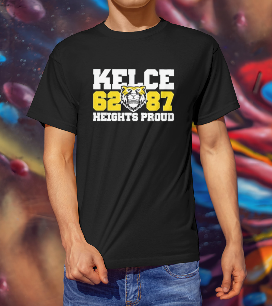 Kelce 62 87 Heights Proud Tiger Face T-Shirt