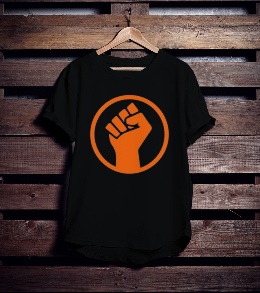 Mad Liberals Orange Fist Symbol In Circle T-Shirt