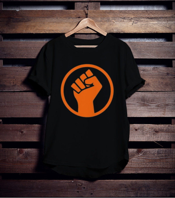 Mad Liberals Orange Fist Symbol In Circle T-Shirt