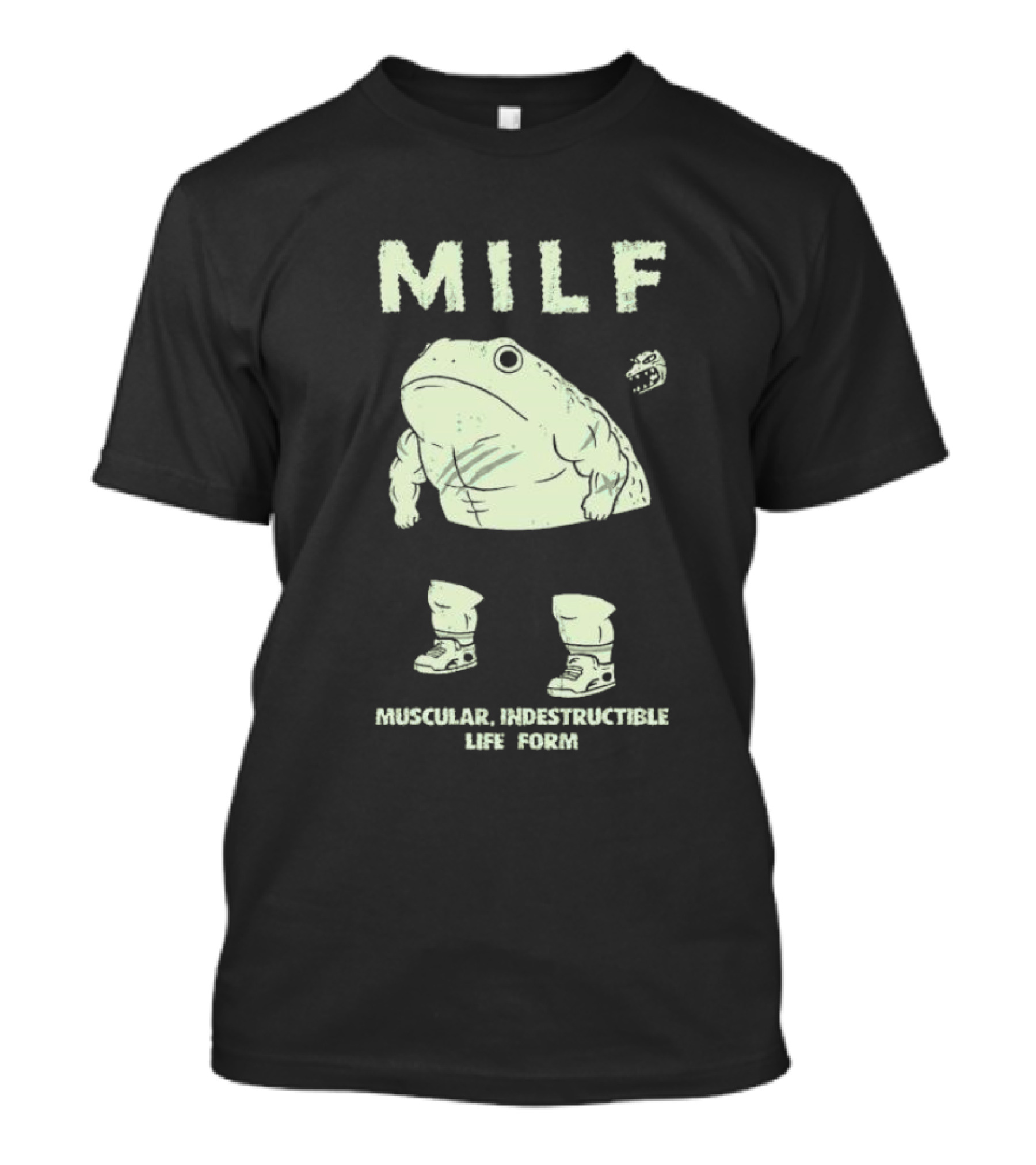 MILF Muscular Indestructible Life Form Frog With Sneakers T-Shirt