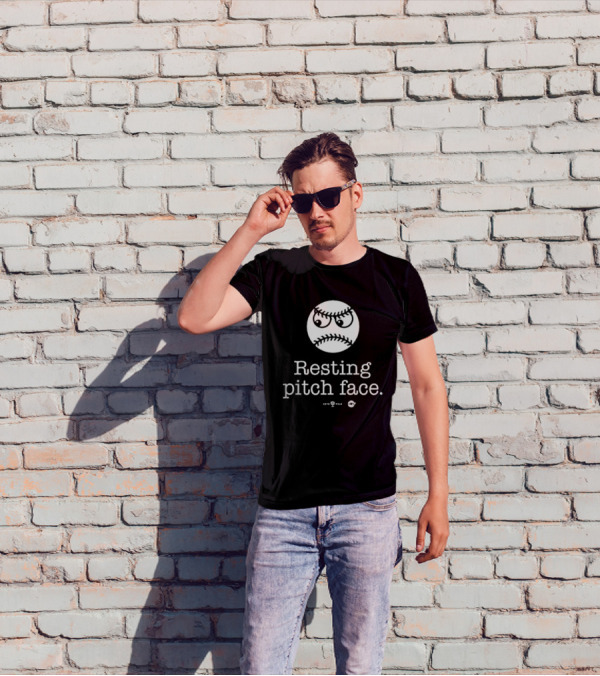Resting Pitch Face Baseball Emoji Rotowear T-Shirt