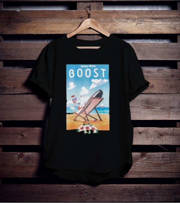 Relax With Boost Ultra Boost Beach Chair Scene T-Shirt