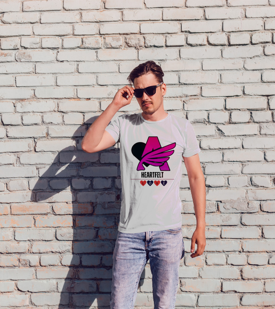 Heartfelt Love Pink Winged Heart T-Shirt