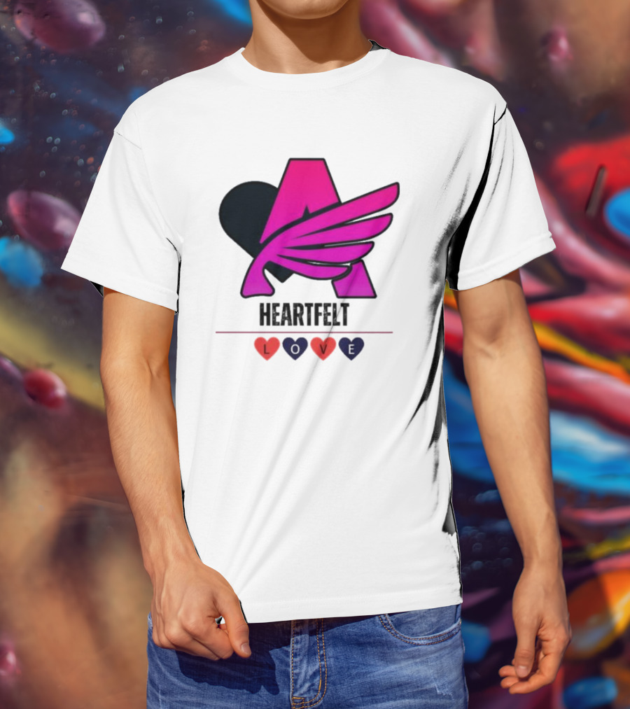 Heartfelt Love Pink Winged Heart T-Shirt