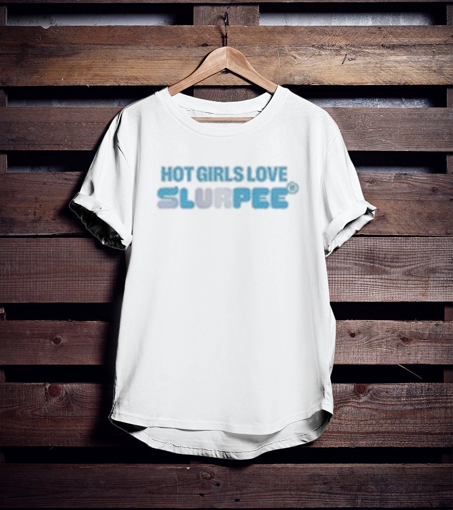 Hot Girls Love Slurpee® Refreshing Blue Text T-Shirt