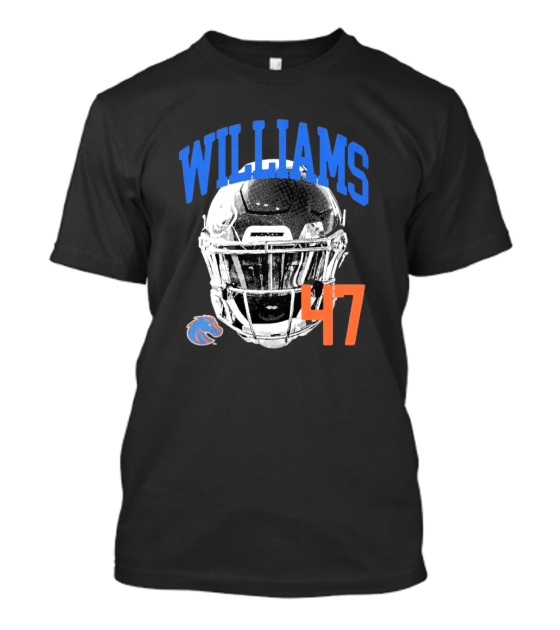 Williams 47 Helmet Boise State Broncos T-Shirt