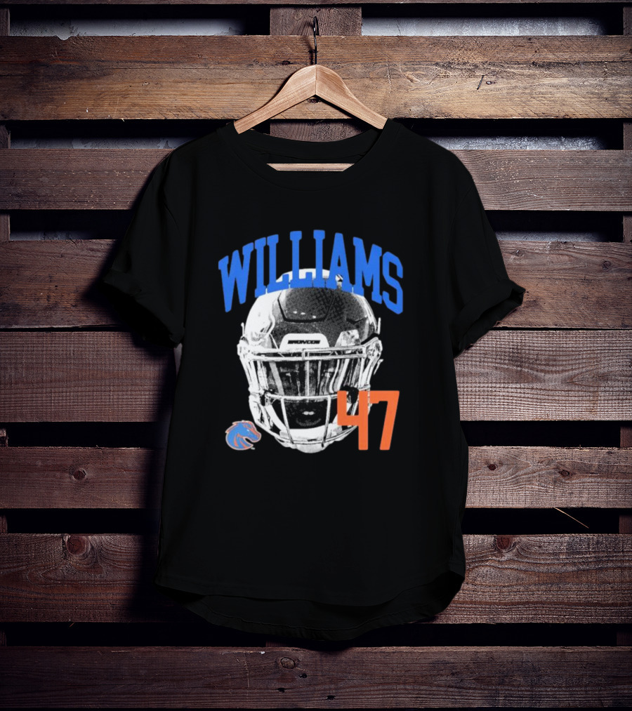 Williams 47 Helmet Boise State Broncos T-Shirt