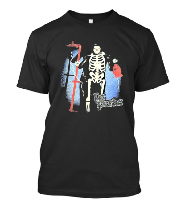 Lucha Box Mystery La Parka Skeleton With Scythe And Lantern T-Shirt