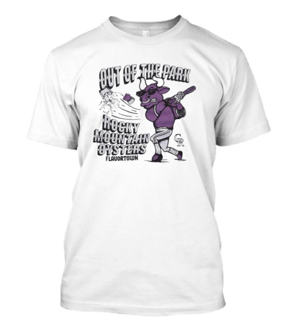 Mlb X Flavortown Colorado Rockies Cow Swinging Bat T-Shirt