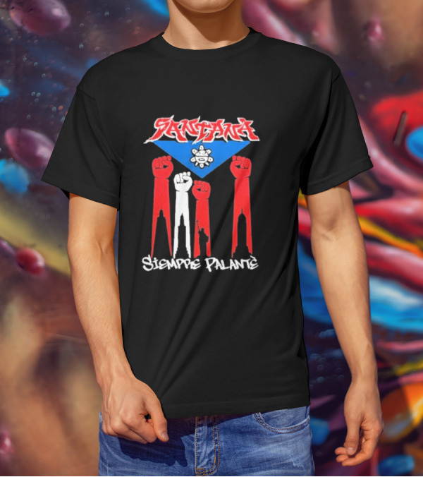 Santa Siempre Palantè Puerto Rican Flag Fists Revolution T-Shirt