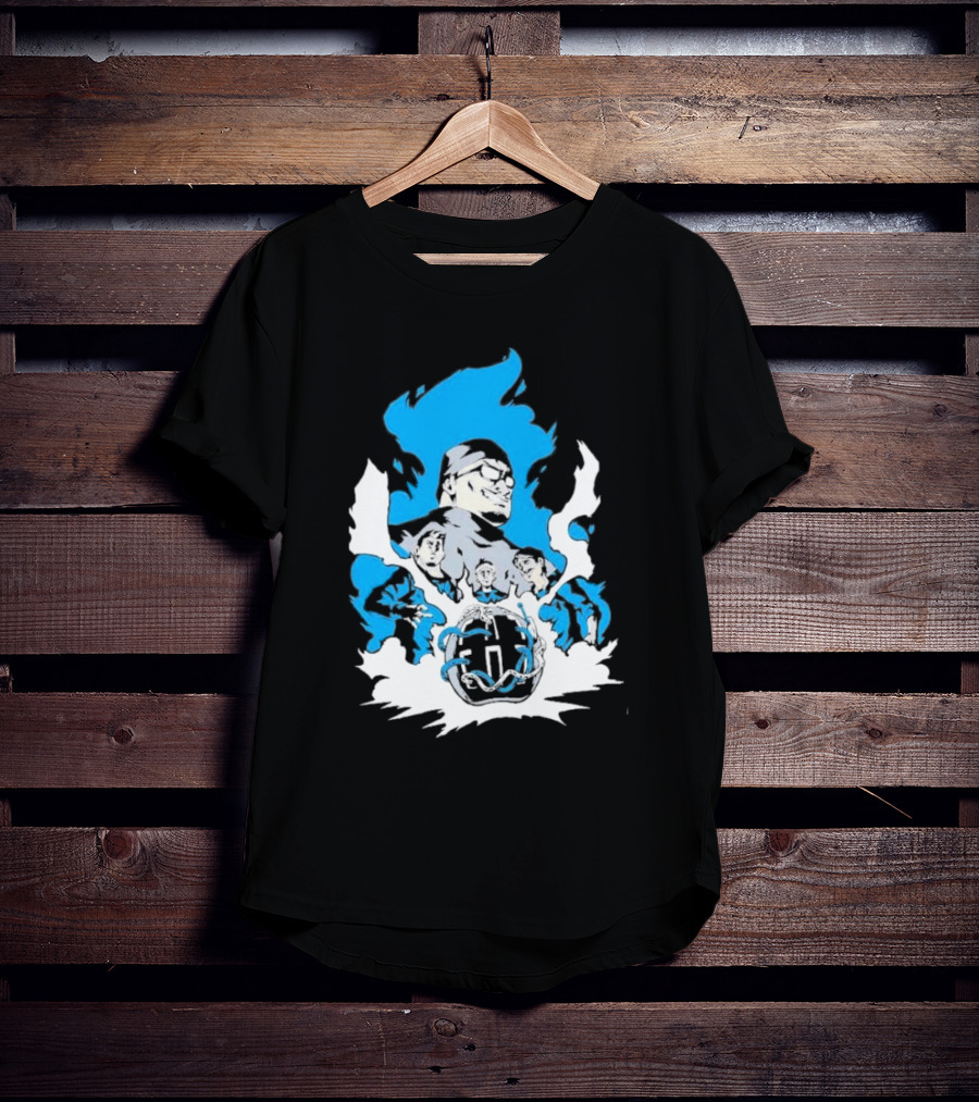 Mega64 Master Collection Featuring Iconic Characters And Explosive Blue T-Shirt