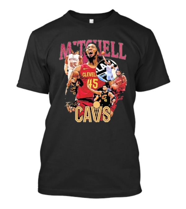 Mitchell Cleveland Cavs 45 Basketball Hype Signature T-Shirt
