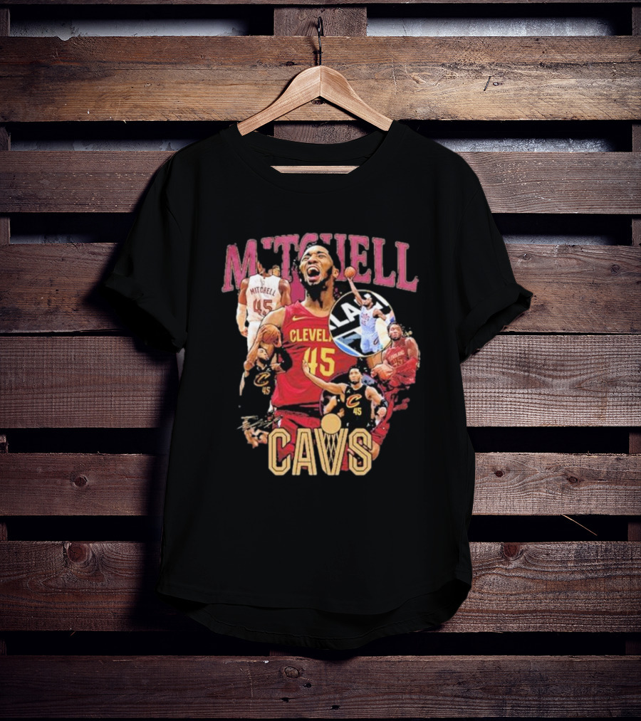 Mitchell Cleveland Cavs 45 Basketball Hype Signature T-Shirt