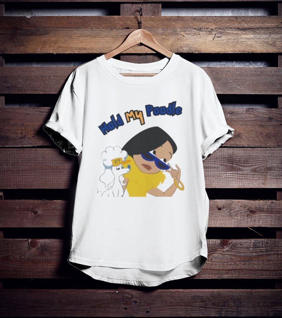 Hold My Poodle SGR Animated Character With Glasses T-Shirt