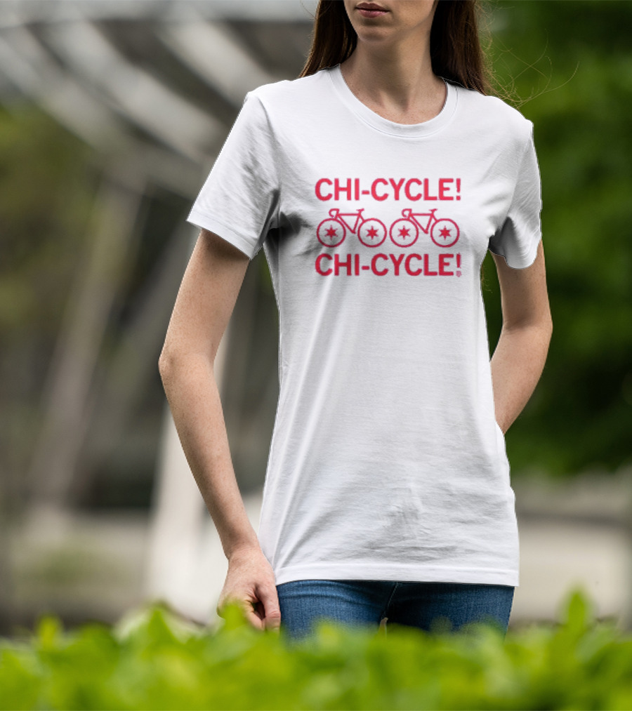 Chi-Cycle Chi-Cycle Chicago Bicycle Star Wheels T-Shirt