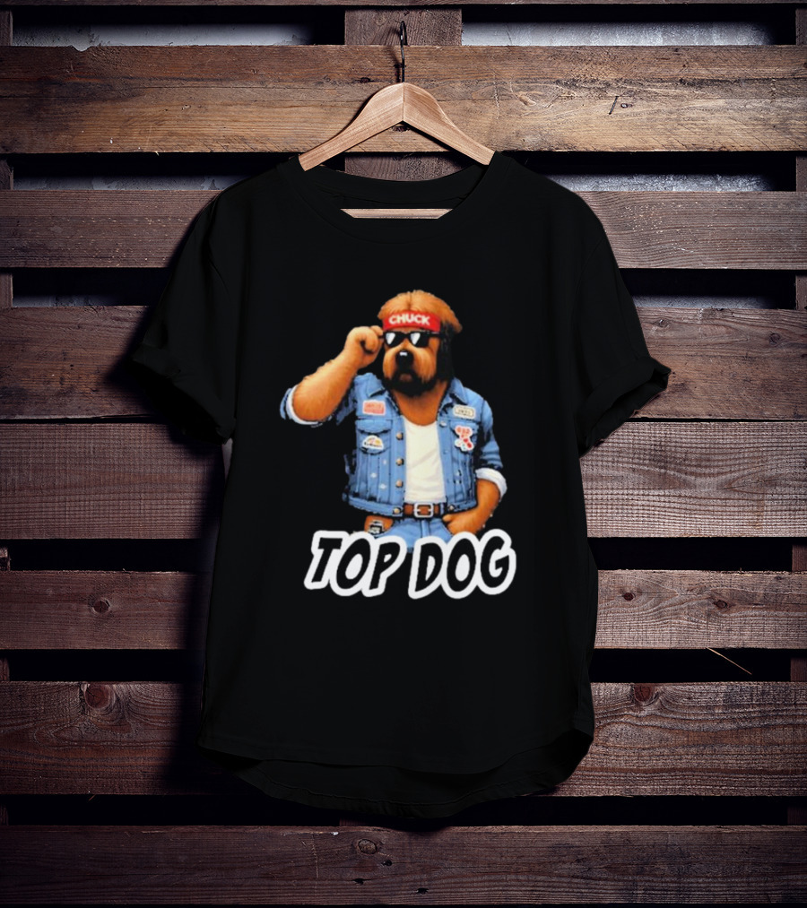 Chuckonbase Chuck Topdog Cool Denim Style Fashion Dog T-Shirt