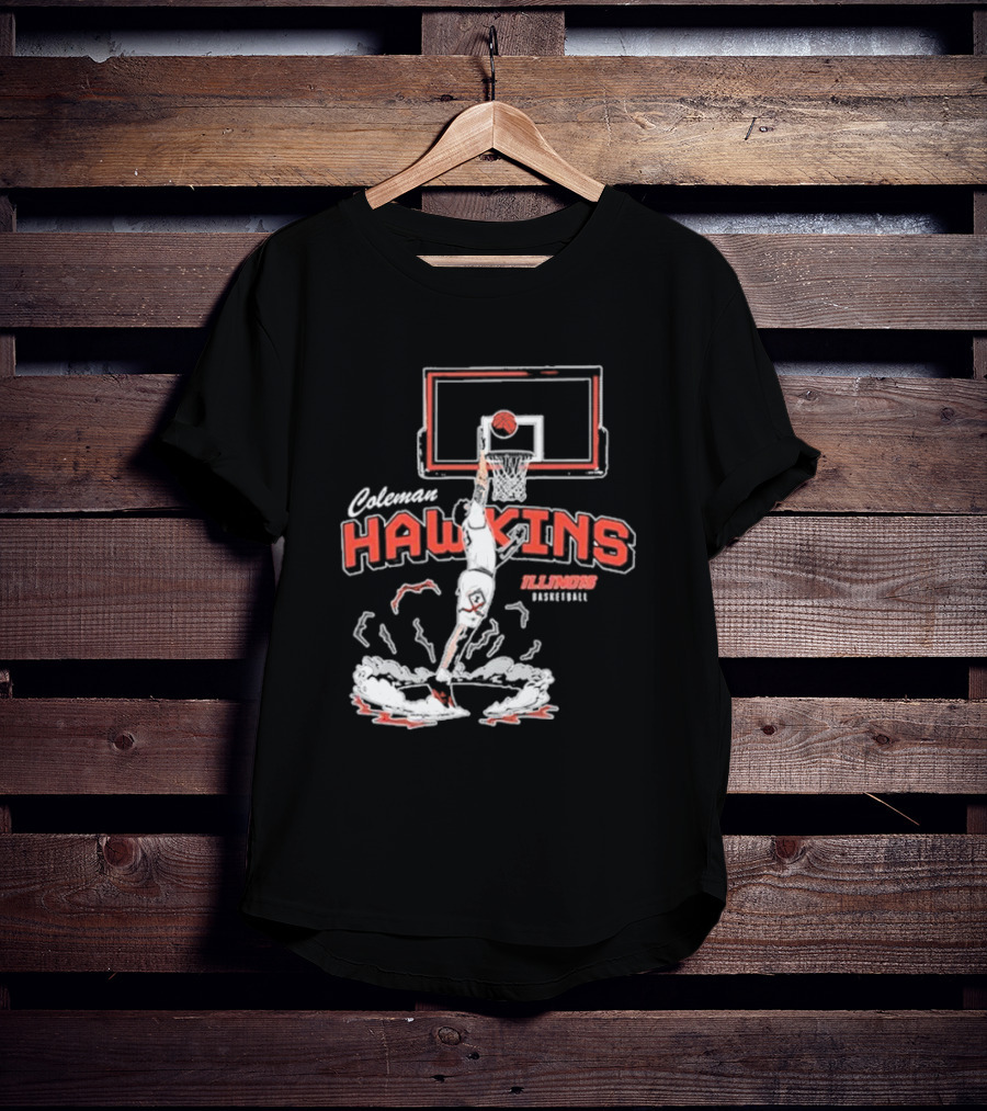 Coleman Hawkins Illinois Basketball Dunk T-Shirt