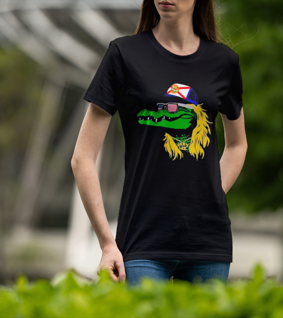 Conservativeant Wearing Gary Lee Gator With Trucker Hat And Sunglasses T-Shirt