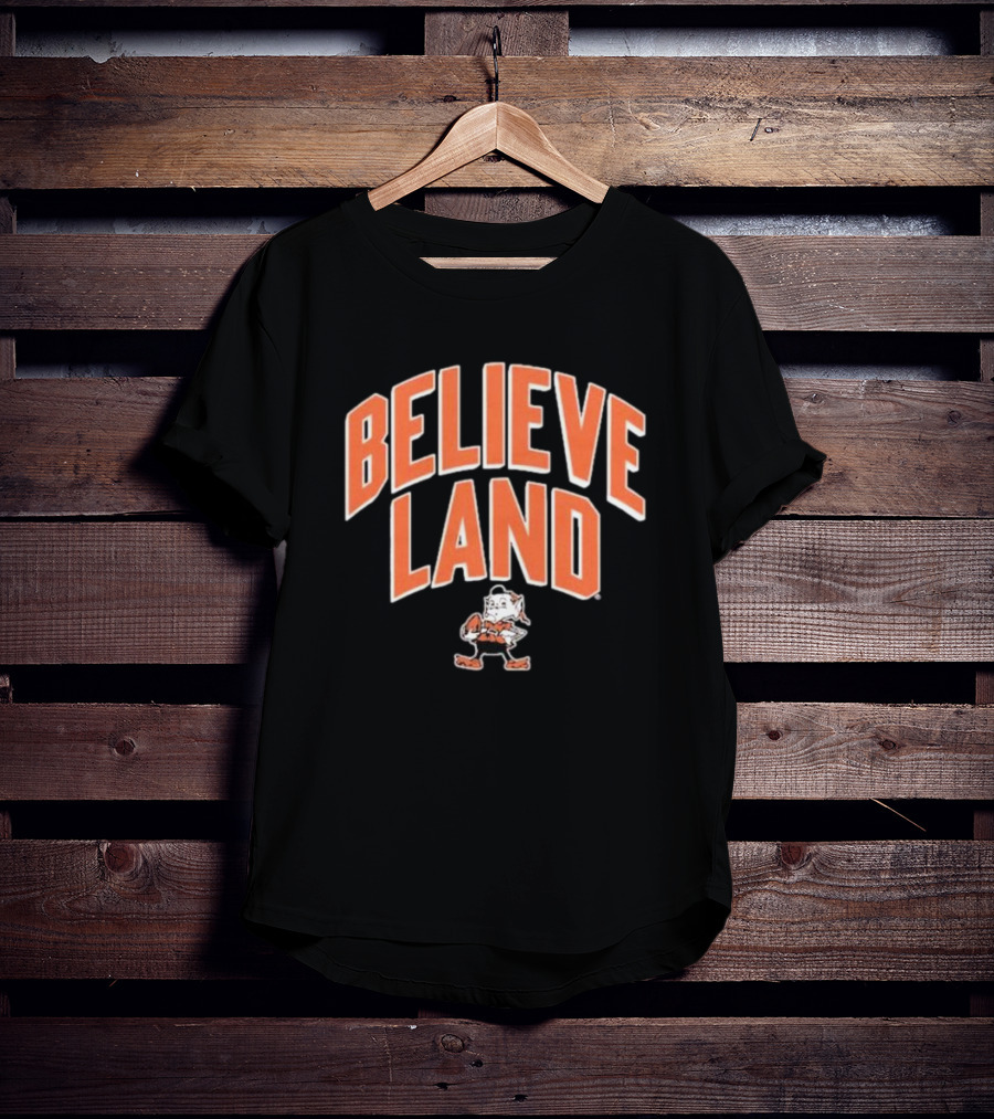 Believeland Cleveland Browns Brownie Football T-Shirt