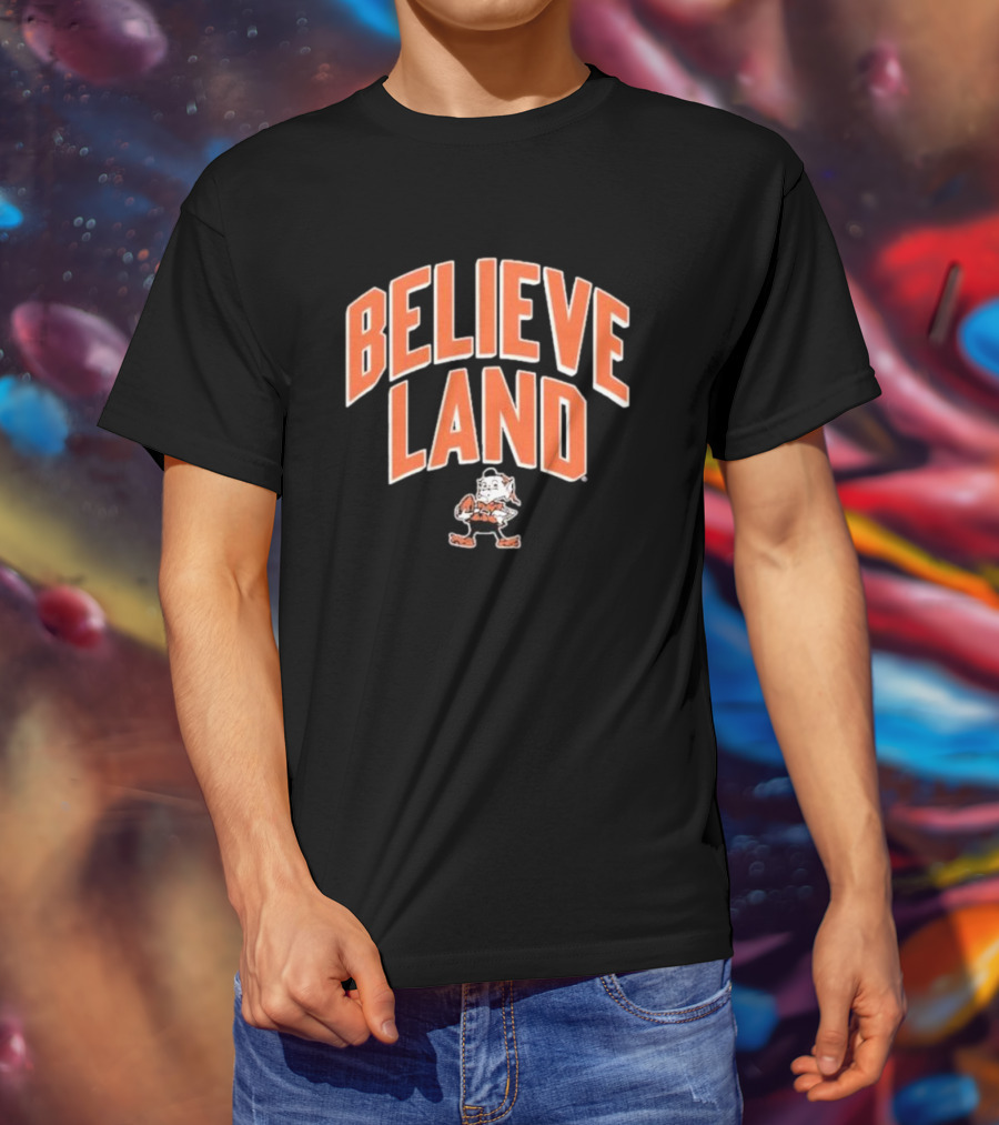 Believeland Cleveland Browns Brownie Football T-Shirt