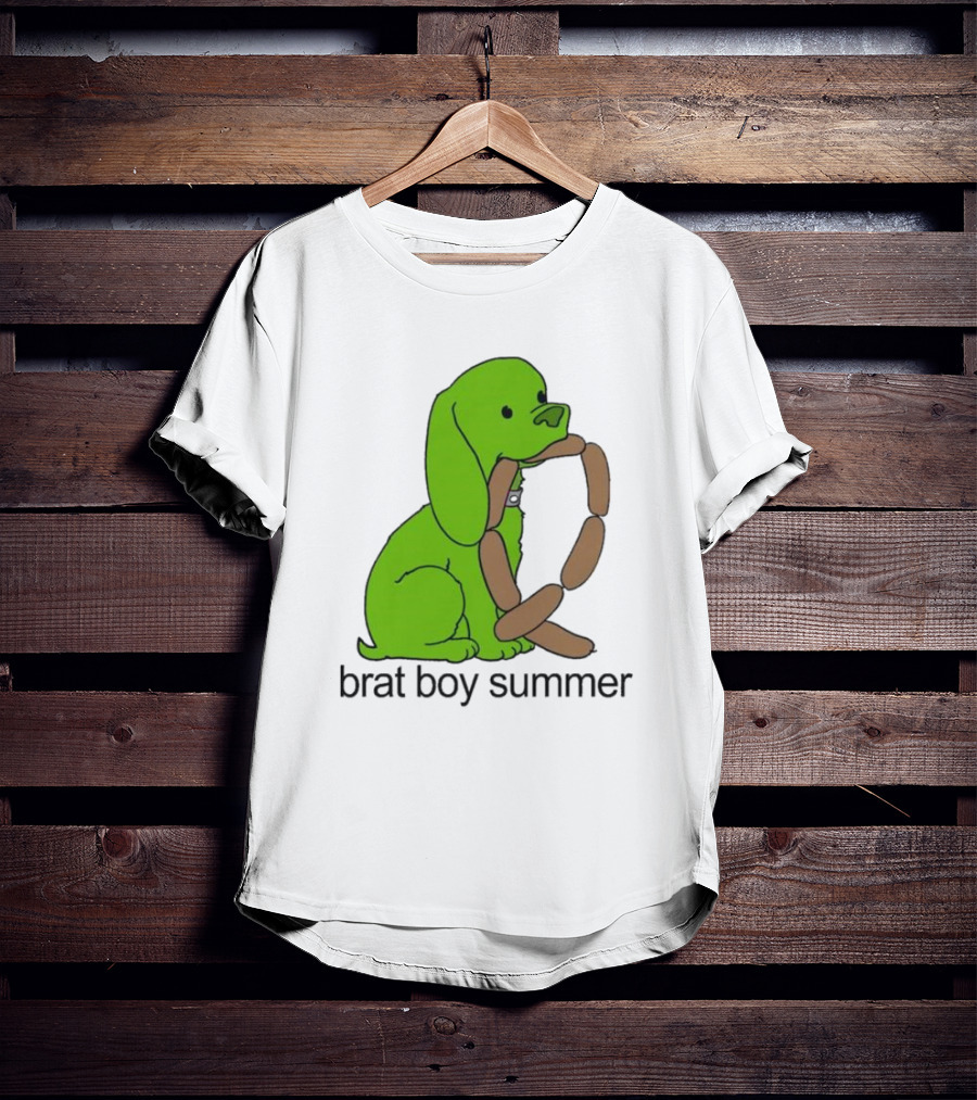 Brat Boy Summer Green Dog Sausage Chain T-Shirt