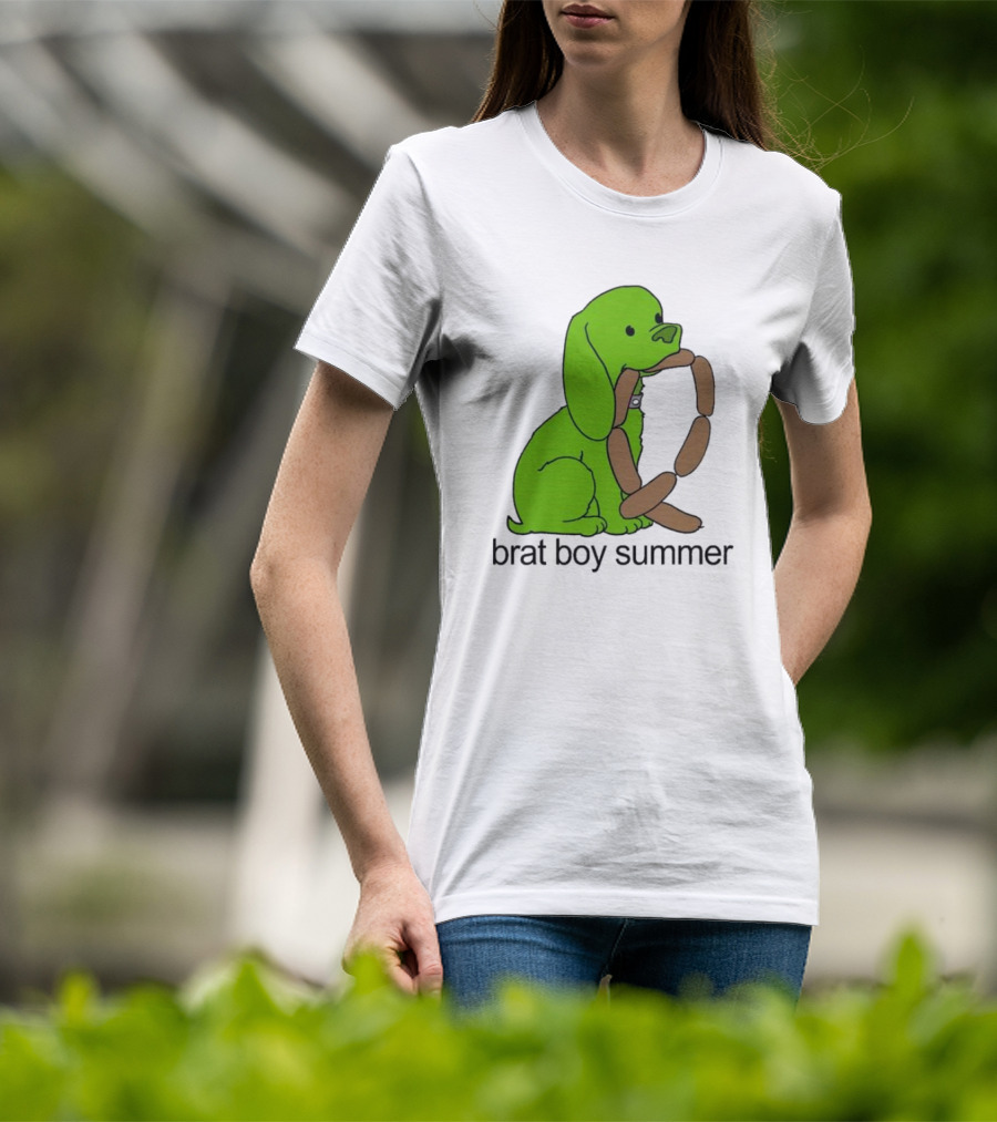 Brat Boy Summer Green Dog Sausage Chain T-Shirt