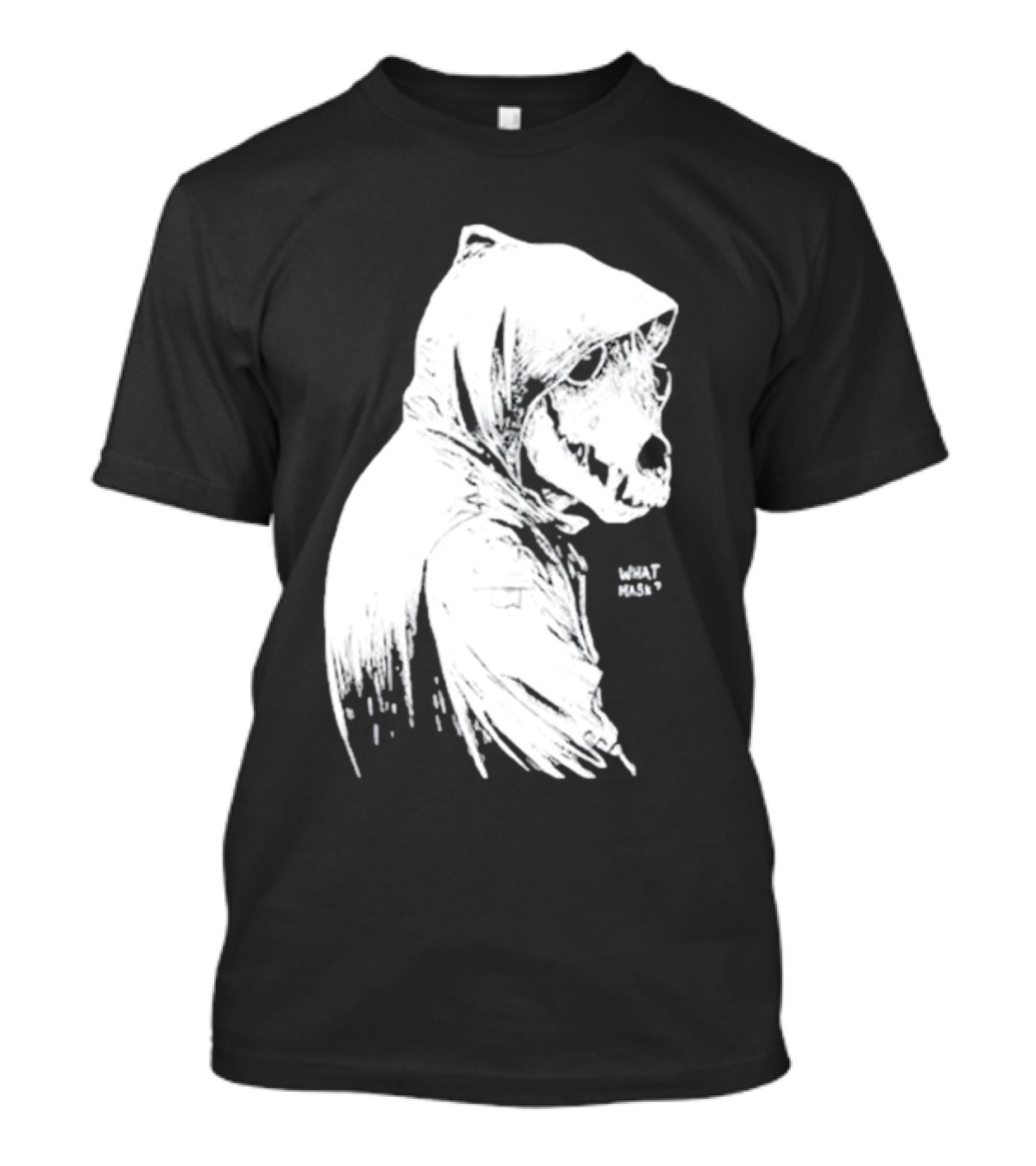 Massive Faceart What Mask Hooded Skull T-Shirt