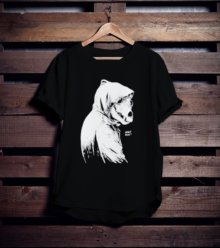 Massive Faceart What Mask Hooded Skull T-Shirt