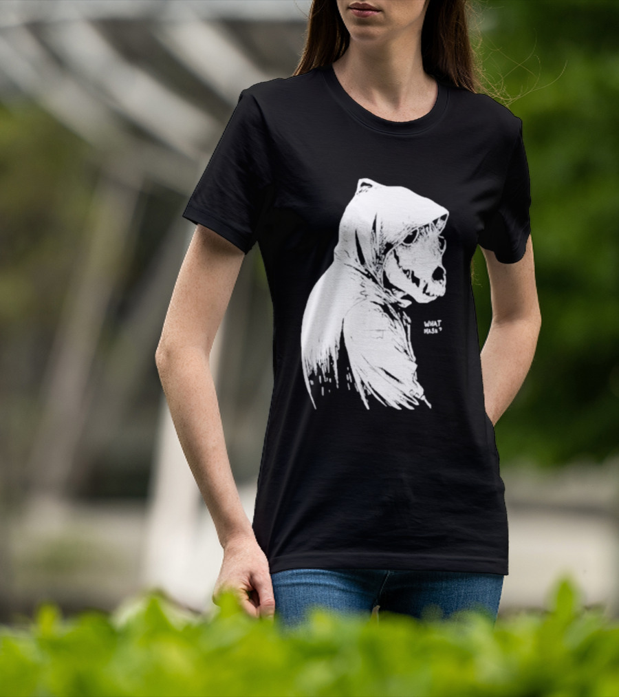 Massive Faceart What Mask Hooded Skull T-Shirt