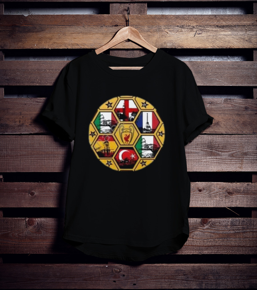 Scouse Republic We’ve Conquered All Of Europe Football Icons And National Flags T-Shirt