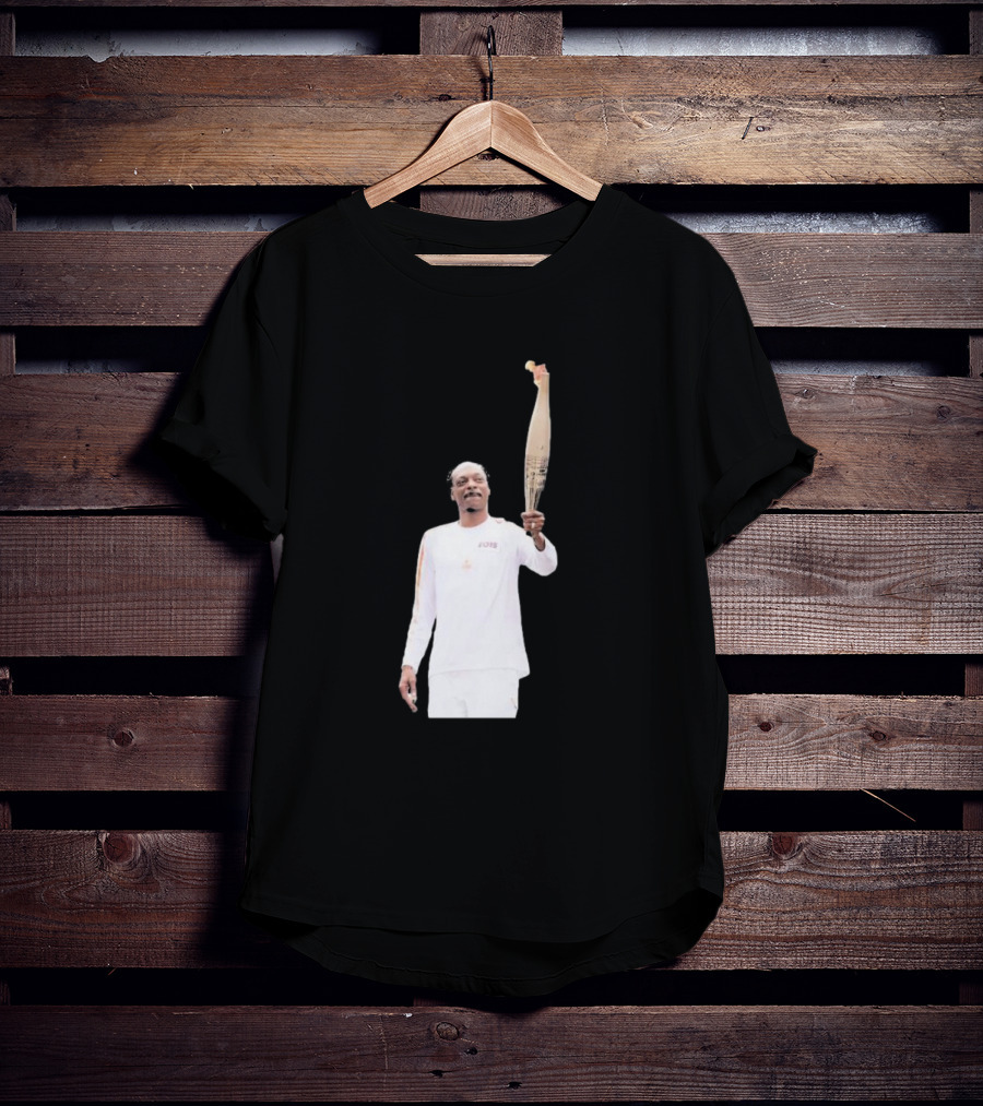 Snoop Dogg Carries Olympic Torch In Iconic White Attire T-Shirt