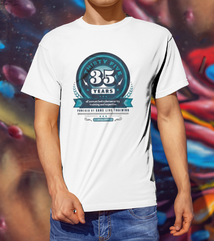 THIRTY FIVE 35 Years Of Unmatched Cybersecurity Training And Expertise Powered By SANS Live Training 100% OPC T-Shirt