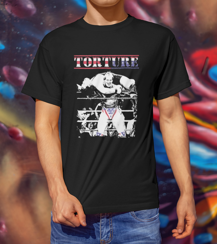 Torture Wrestling Sucks Collab Patriotic Wrestler Carrying Opponent T-Shirt