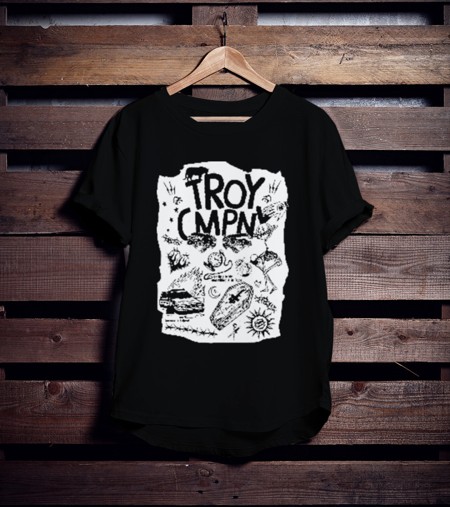 Troy CMPN Mineral Blue Death Can Come Anytime Ds 2447 Coffin Sun Stars Moon T-Shirt
