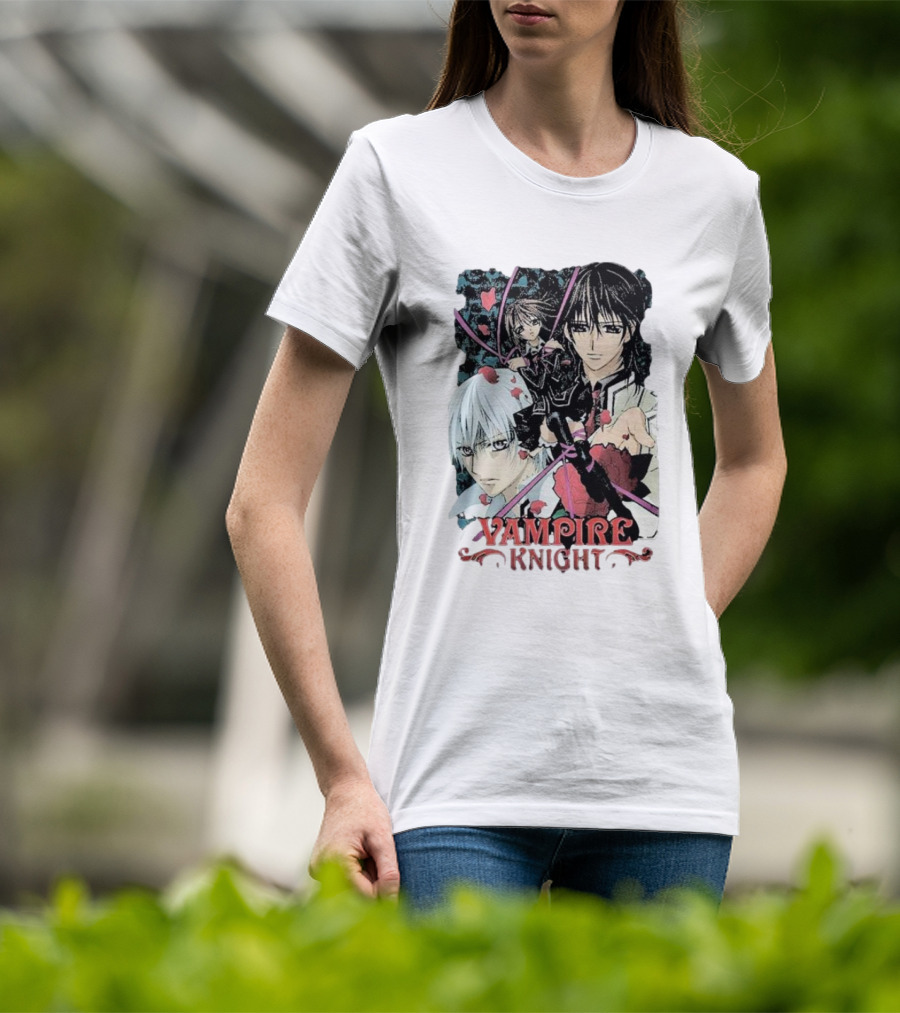 Vampire Knight Lovers Anime Characters Roses And Hearts T-Shirt