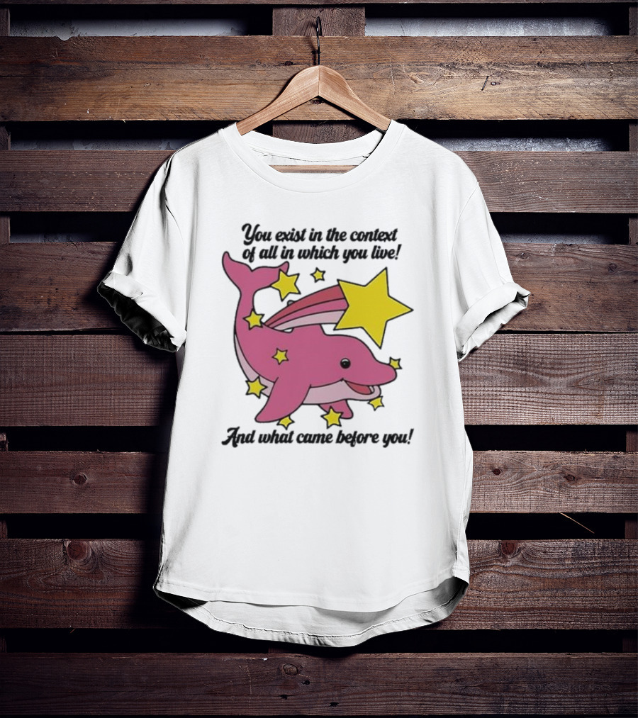 You Exist In The Context Of All In Which You Live And What Came Before You Pink Dolphin With Stars T-Shirt