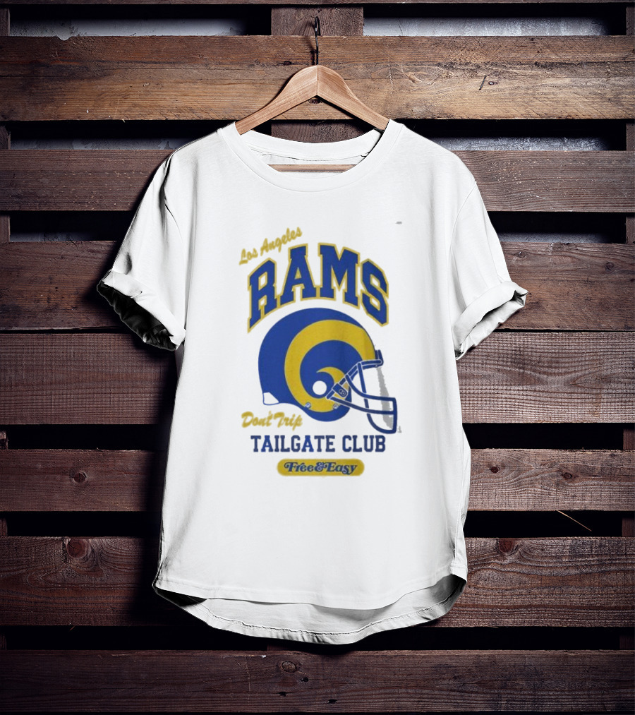 Los Angeles Rams Don't Trip Tailgate Club Free And Easy Helmet T-Shirt
