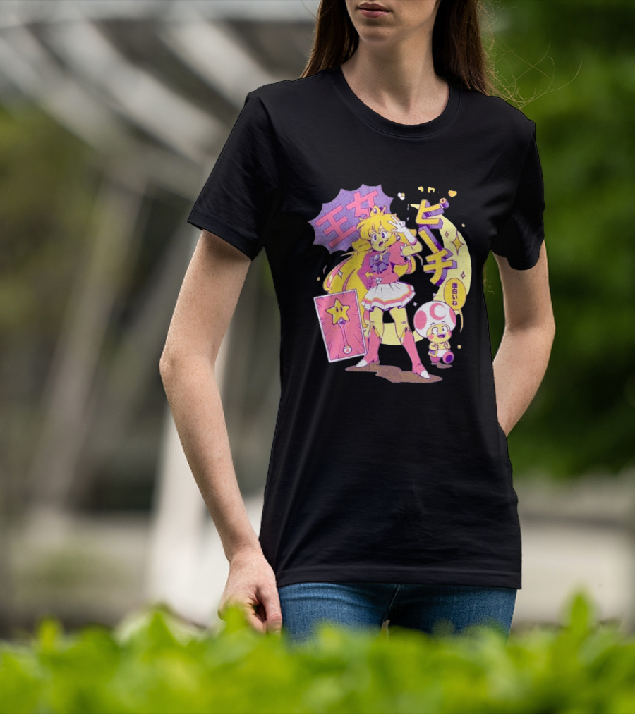 Sailor Moon Peach Toad Ilustrata Mario Princesses T-Shirt