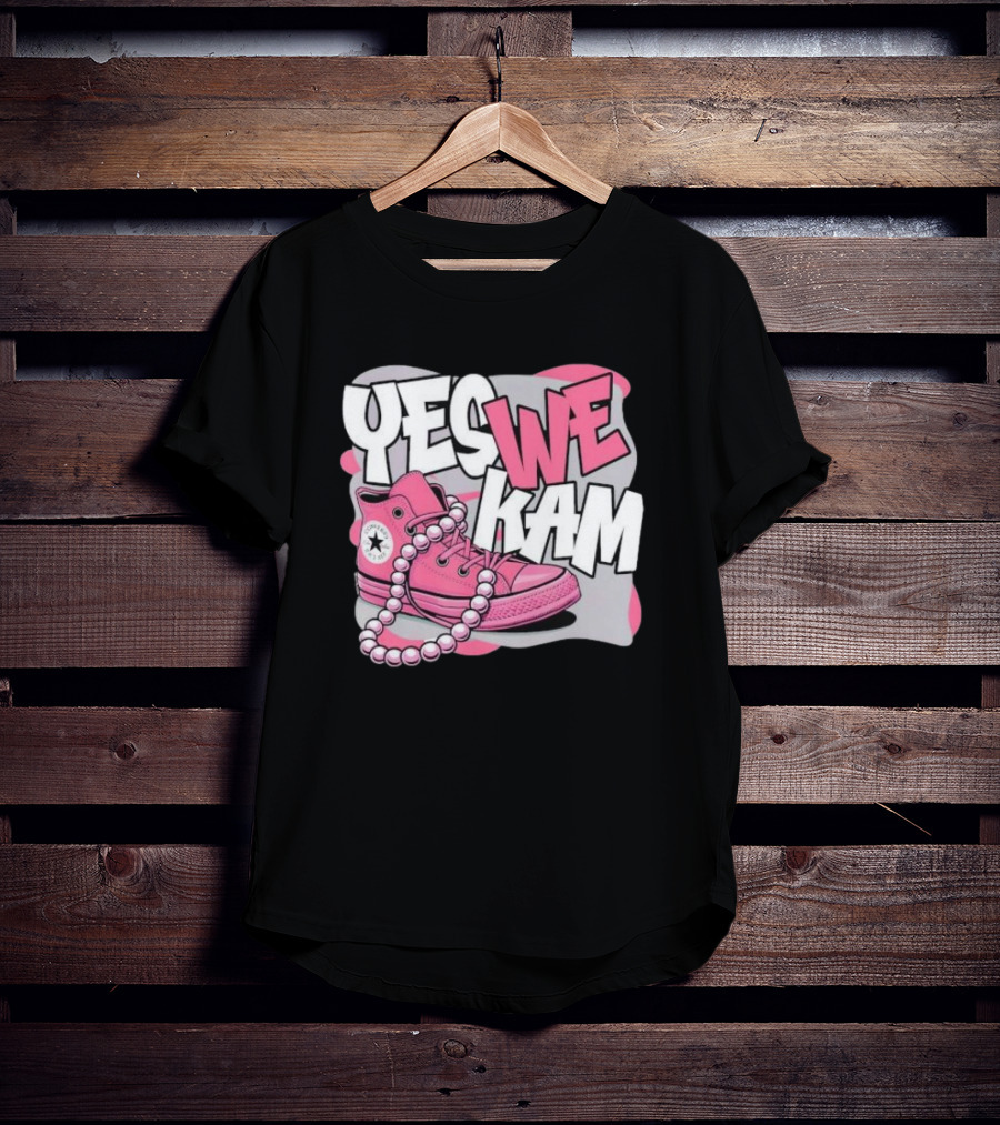 Yes We Kam Pink Boot Pearl Converse Sneaker T-Shirt