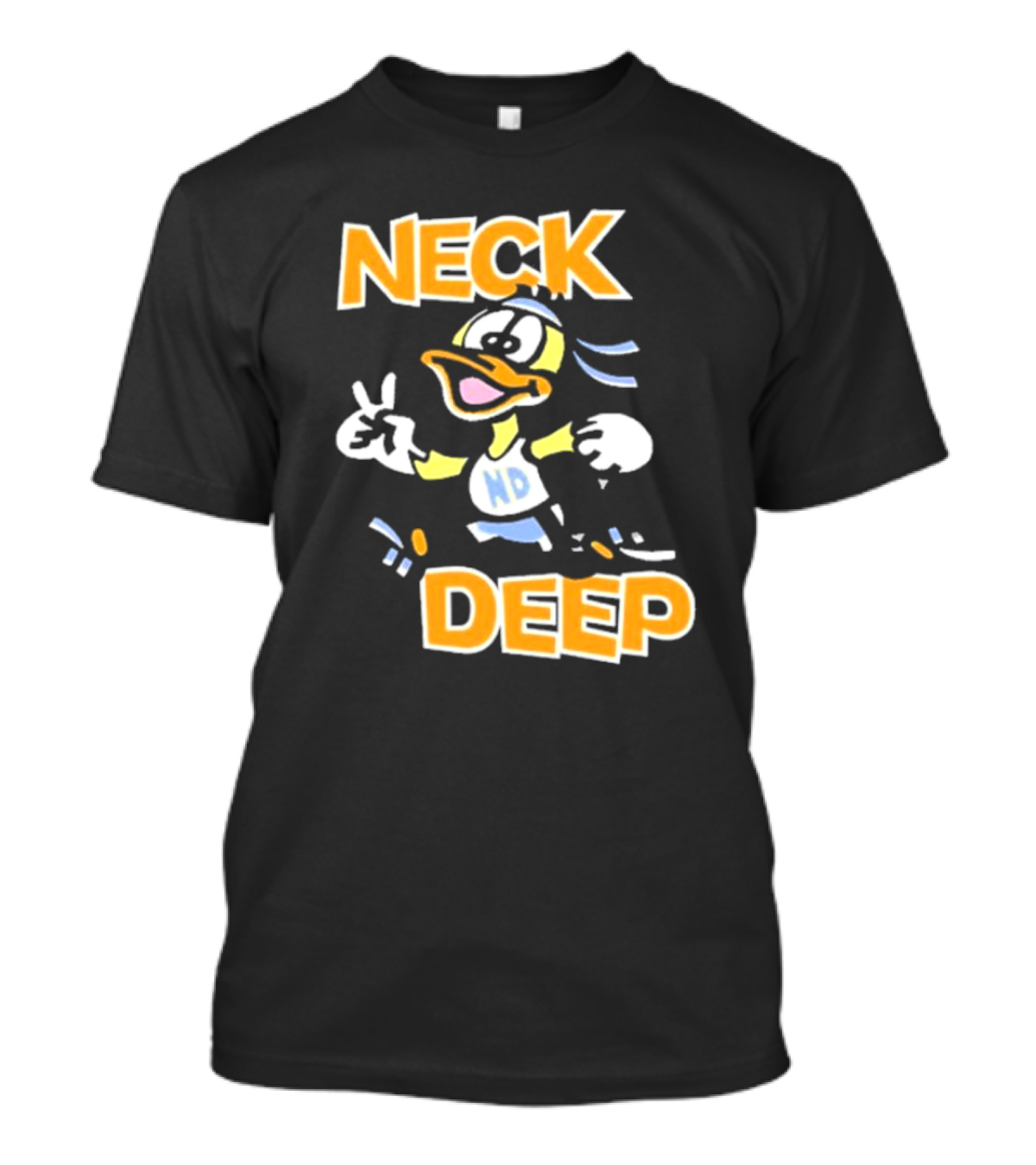 Neck Deep Duck ND Peace Sign Retro Basketball Style T-Shirt