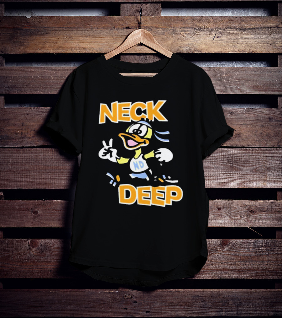 Neck Deep Duck ND Peace Sign Retro Basketball Style T-Shirt