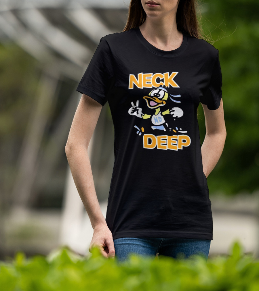 Neck Deep Duck ND Peace Sign Retro Basketball Style T-Shirt