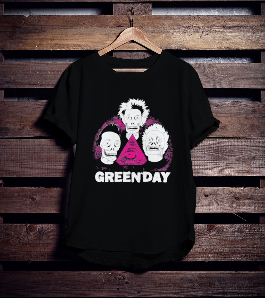 Green Day Zombie Pyramid Emo Skull T-Shirt