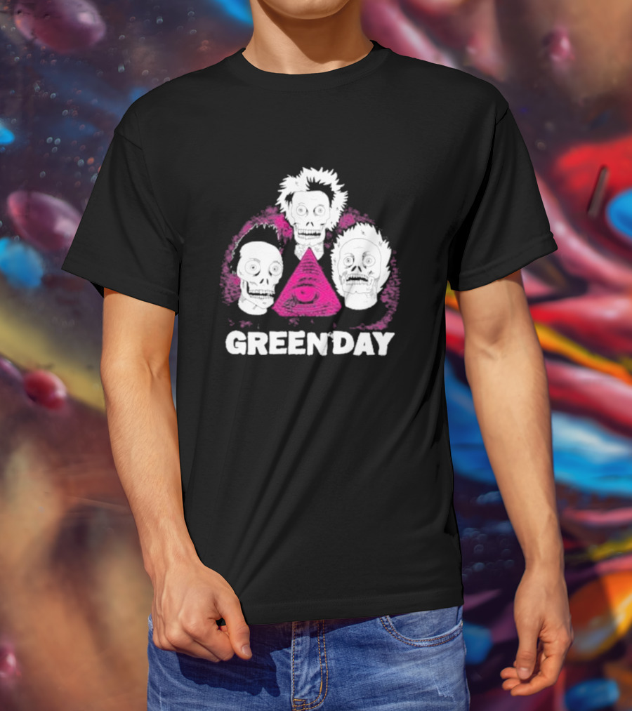 Green Day Zombie Pyramid Emo Skull T-Shirt