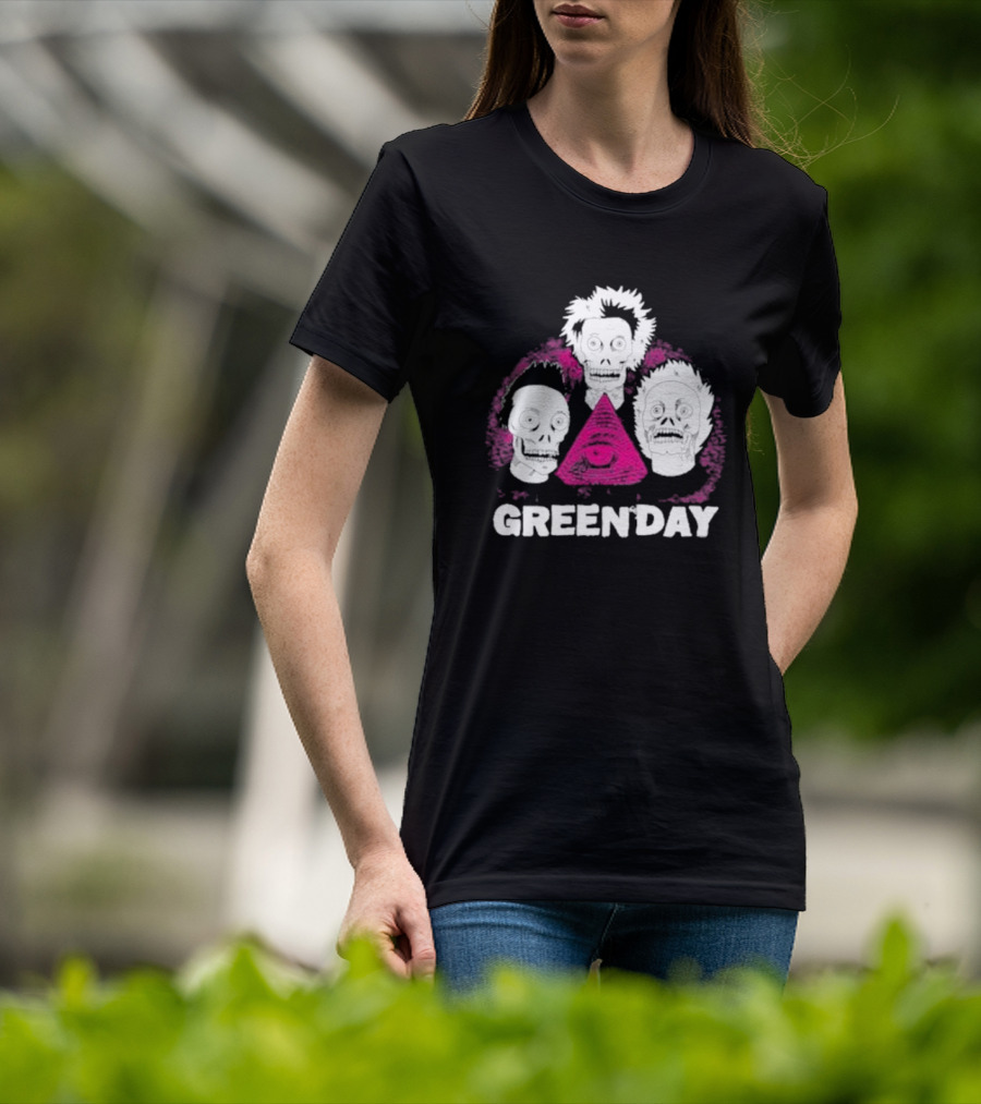 Green Day Zombie Pyramid Emo Skull T-Shirt