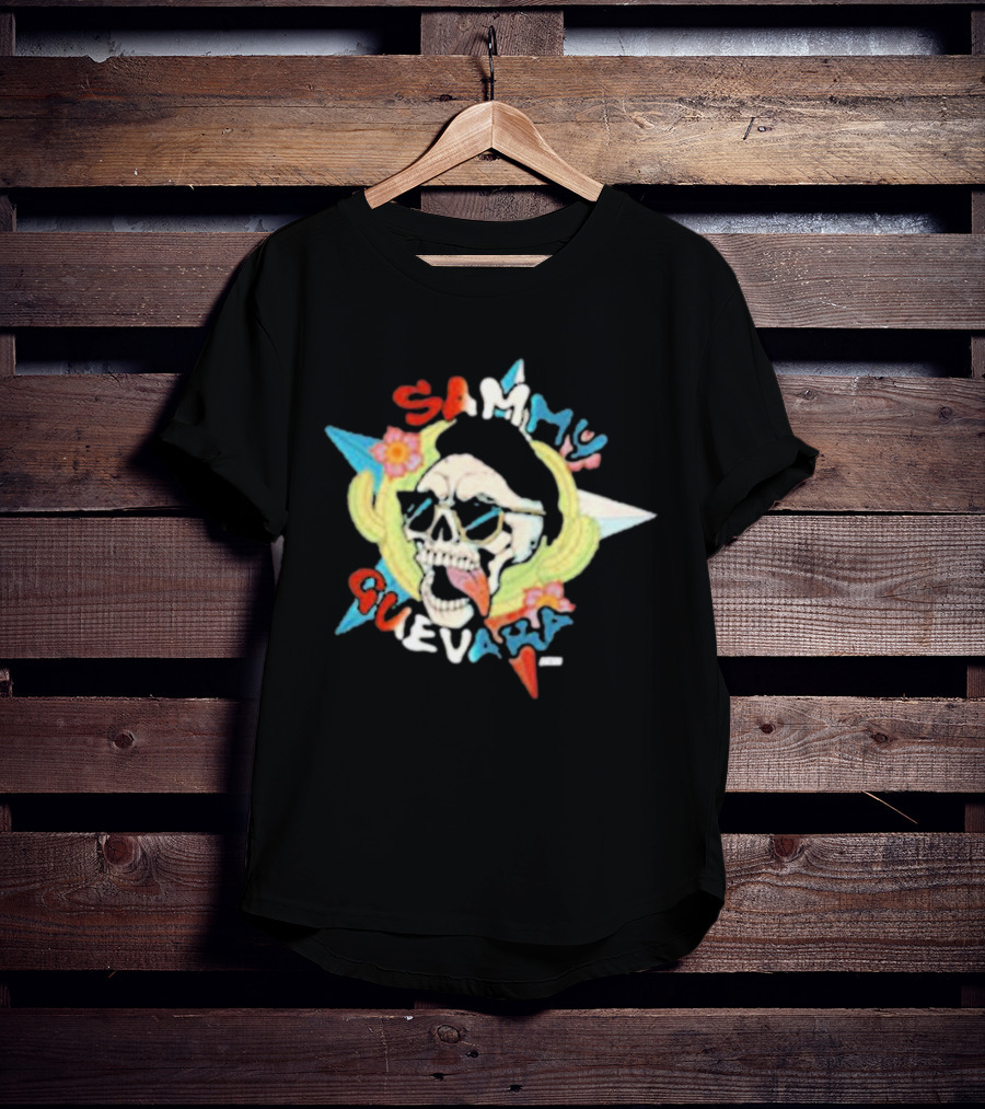 Sammy Guevara Skull With Sunglasses And Colorful Star T-Shirt