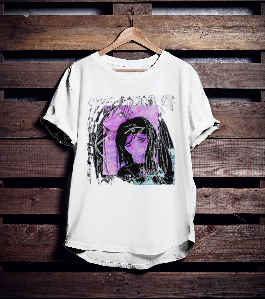 Cynthoni Sewerslvt Anime Aesthetic Purple Glitch T-Shirt