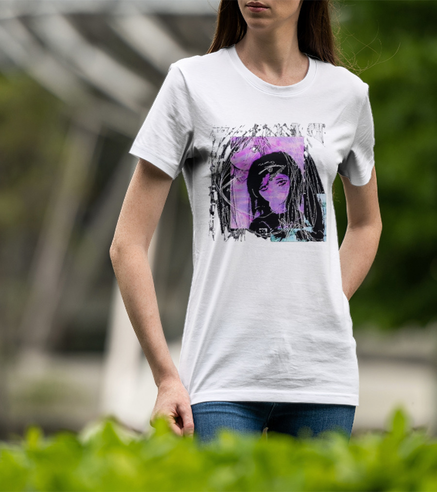 Cynthoni Sewerslvt Anime Aesthetic Purple Glitch T-Shirt